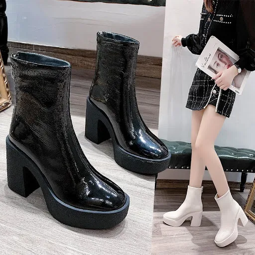 Title 6, Womens Patent Leather Waterproof Platform Thic...