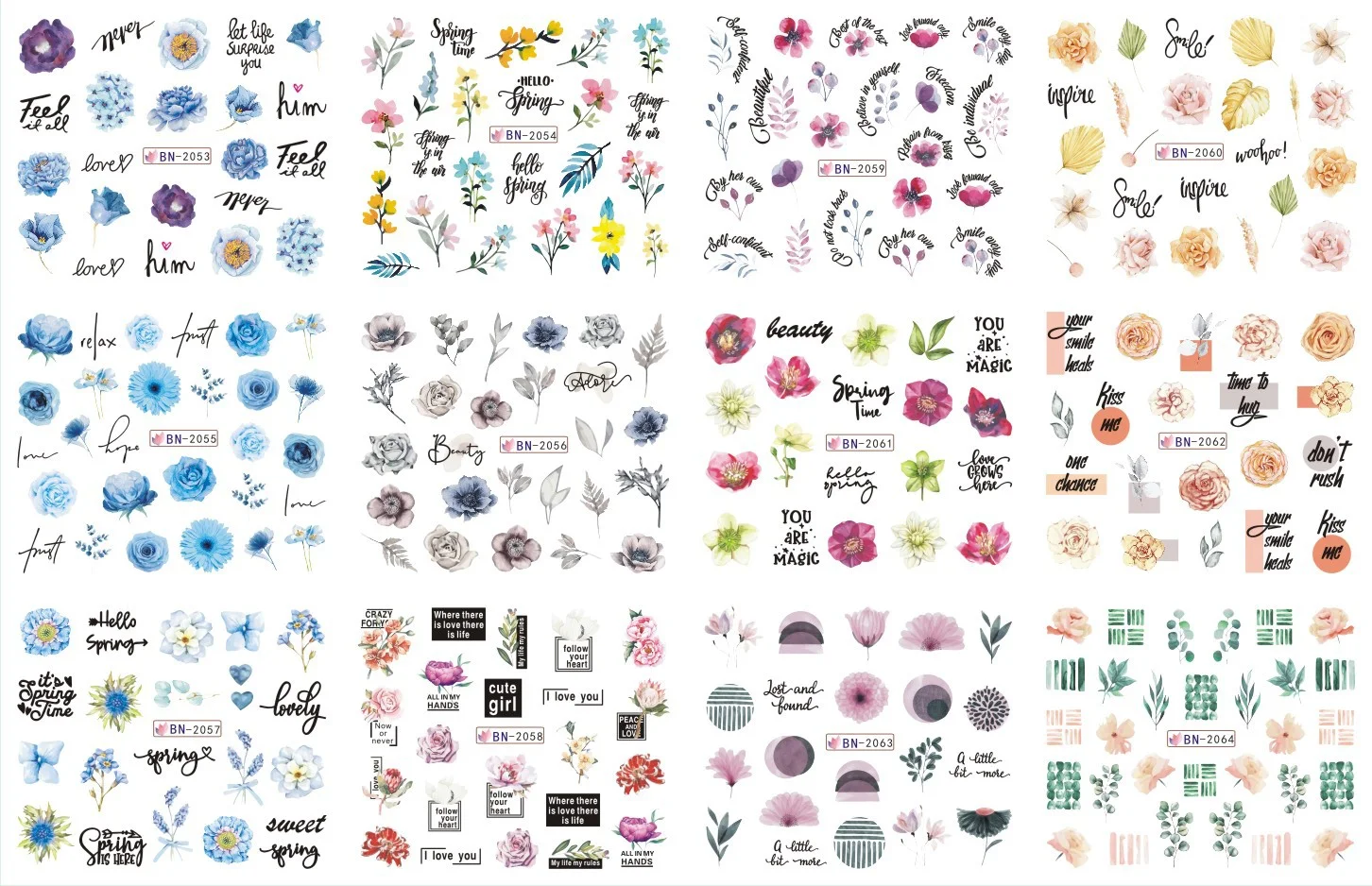 Title 2, Nail Art Large Watermark Stickers Beach Tropica...