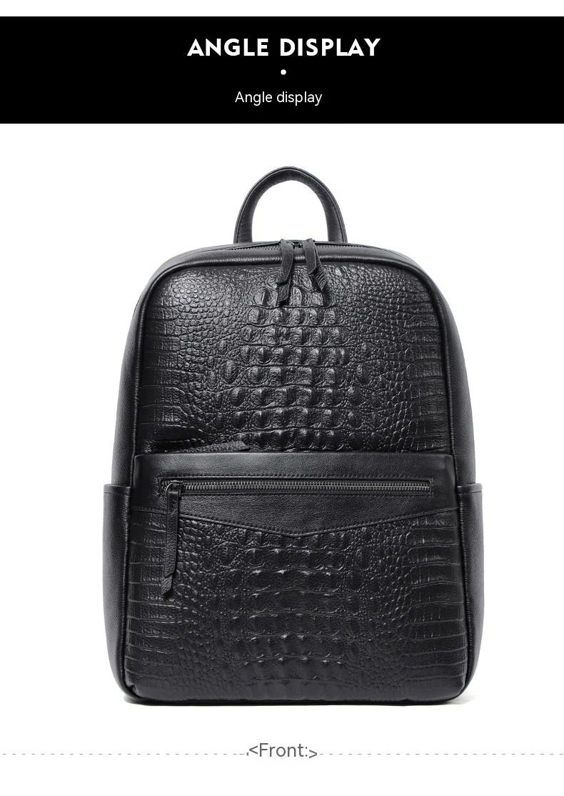 Title 6, Mochila masculina de couro bovino de primeira c...