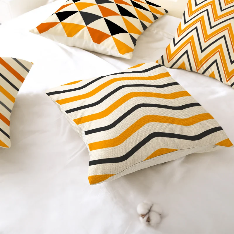 Capa de almofada de linho com abóbora de Halloween para casa, ideal para sofás e decoração, criando um ambiente festivo e aconchegante. — foto 15