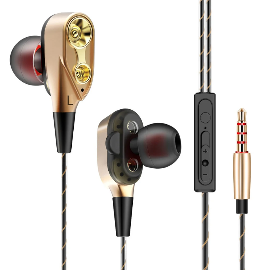 Title 1, Metal In-ear Wire-controlled Music Headphones f...