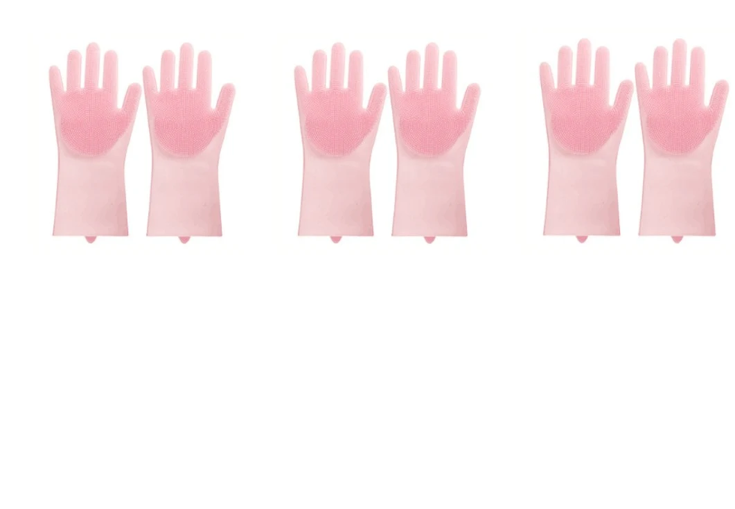 Silicone heat-resistant cleaning brush scrubbing gloves. Scrub, clean, and protect your hands easily. Perfect for kitche — photo 6