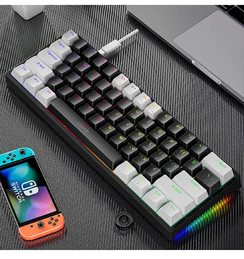 Title 2, Teclado mecânico gamer de plástico, com respost...