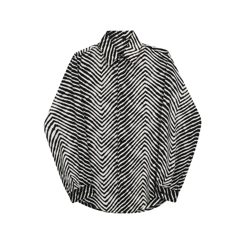 Chemise décontractée à imprimé grain tendance printemps été, idéale pour un look décontracté et stylé. Confortable et parfaite pour toutes les occasions. — photo 3