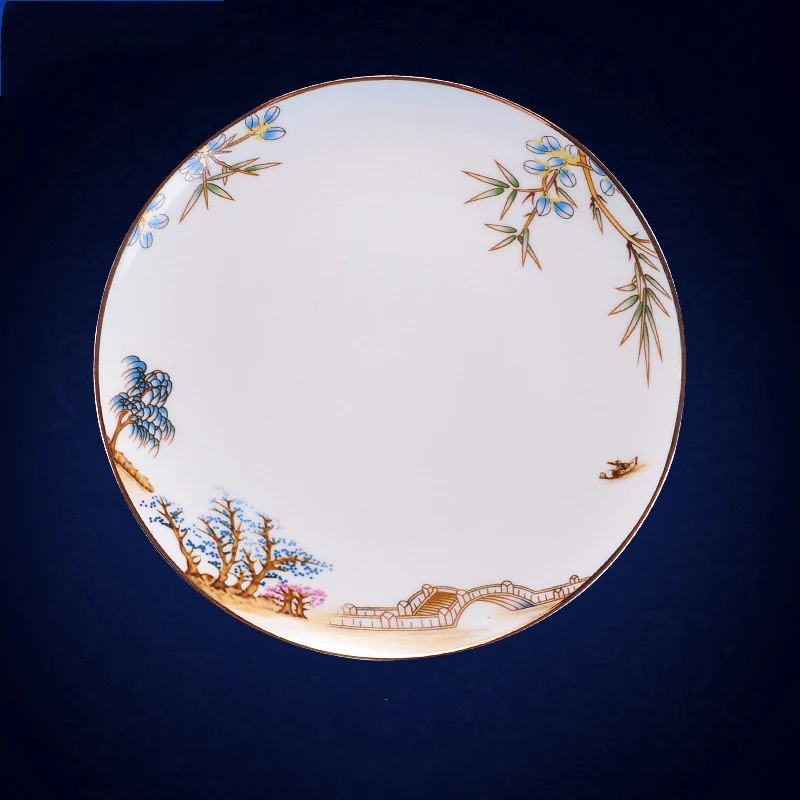 Title 8, New Chinese Style Hotel Table Ceramic Dining Re...