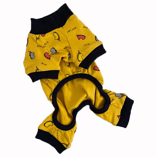 Title 2, Pure cotton dog clothes featuring a cartoon pug...