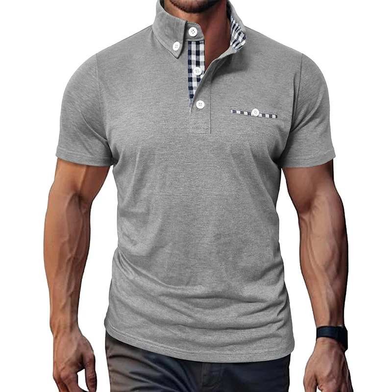 Title 30, Heren geruite shirt met korte mouwen, Europese ...