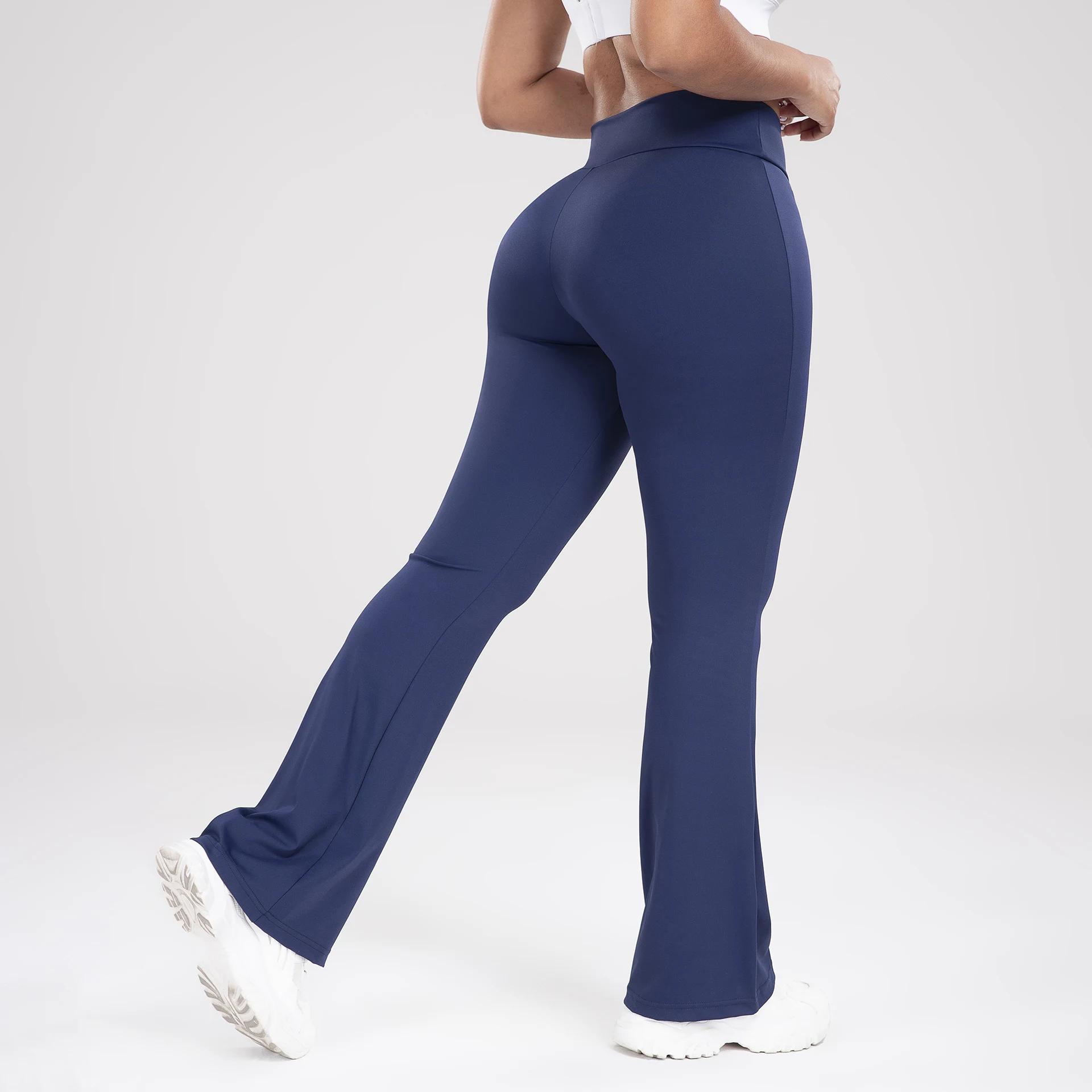Women's Cross Waist Side Pocket Bell-bottom Yoga Pants - Slim Fit for Sports and Leisure. Enjoy comfort, style, and free — photo 6