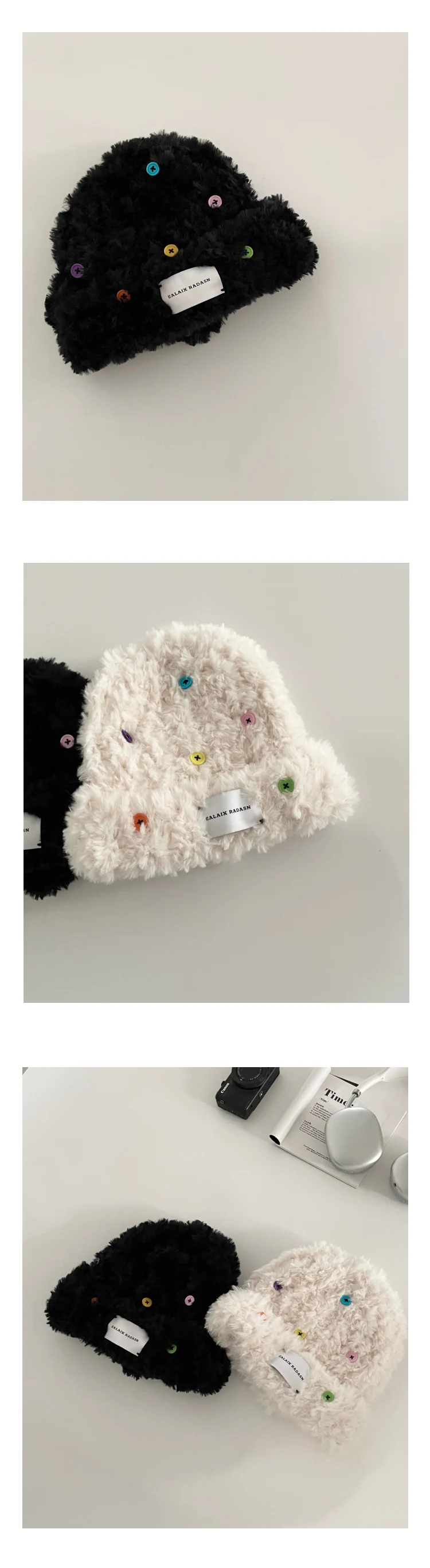 Title 2, Womens Plush Woven Hat With Thick Warm Colored...