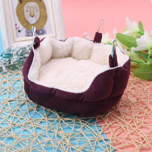 Cute Hamster Cage Bed Warm Soft Hanging Put Hammock Small Pet Hanging Sofa Bed for rat Ferret Pig Squirrel — photo 5