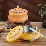 Queimador de incenso retro criativo com cinzeiro e tampa para decoração, design vintage e elegante, ideal para relaxamento e aromaterapia. — foto 15