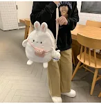 Mochila de coelho de pelúcia fofa e grande para mulheres, com ampla capacidade. Leve tudo o que precisa com estilo e um toque adorável. — foto 14