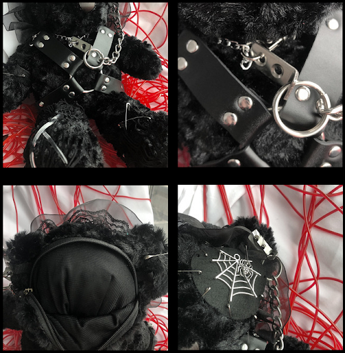 Title 1, Nova Bolsa Crossbody Hell Goth Bear Lolita Leve...