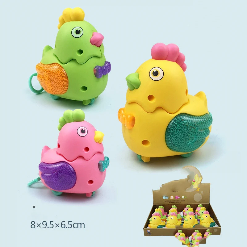 Cute Chick Clockwork Animal Pull Strings LED Lighting Model Baby Funny Kids Development Toy for Playtime — photo 1