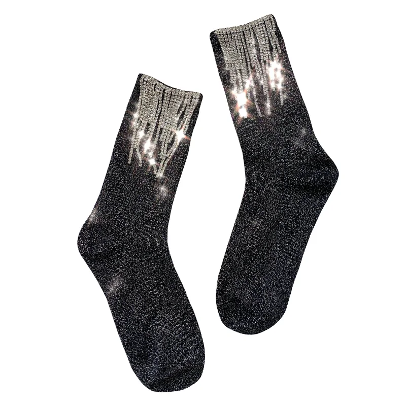 Title 4, Ladies Fashion Diamond Fringe Bootie Socks