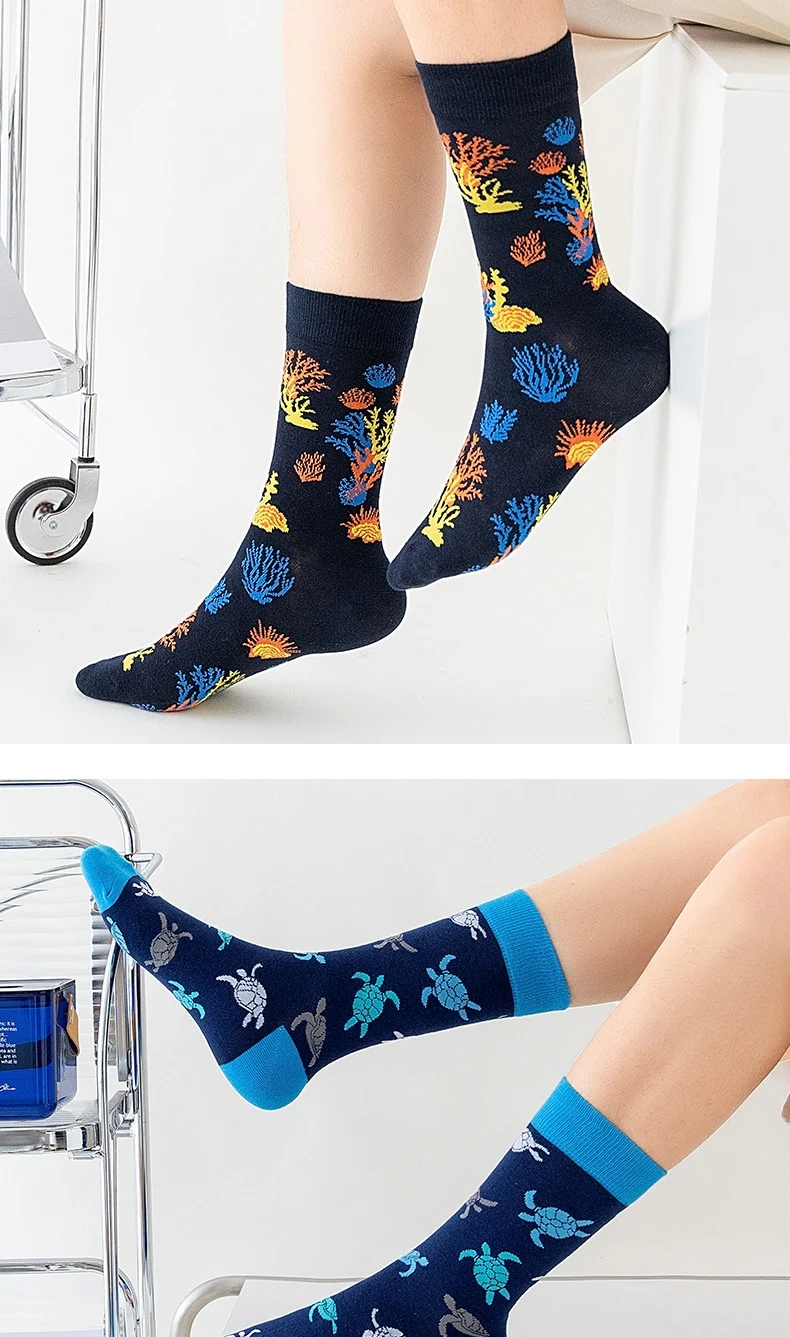 Title 2, Mens Creative Printed Ocean Series Mid Length ...