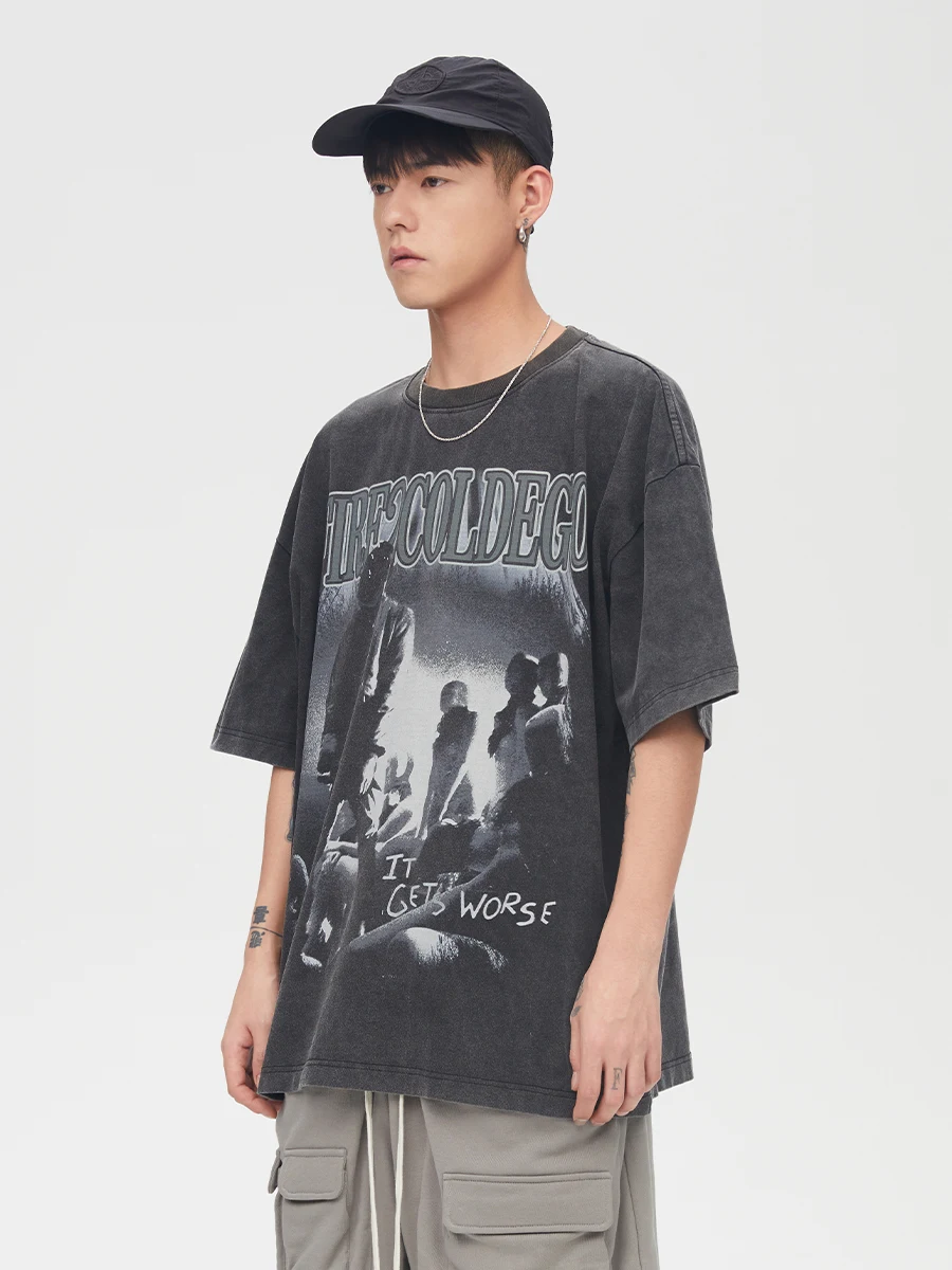 High Street Men's Washed Vintage Printed Short Sleeves for ultimate comfort and style. Perfect for everyday wear, offeri — photo 3