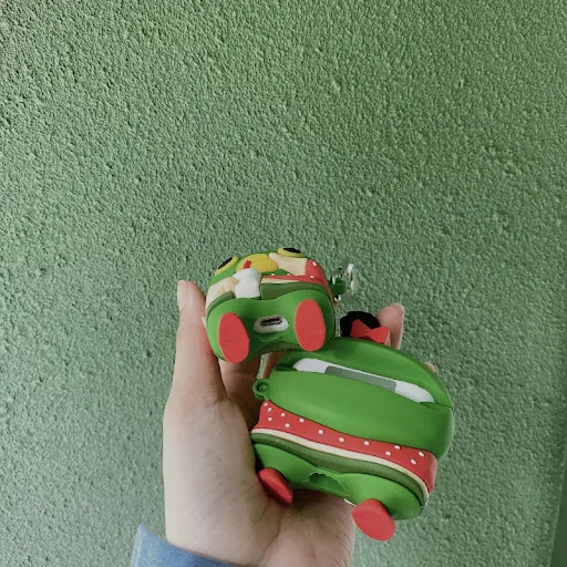 Title 1, Cartoon Green Fish Head Earphone Case Protect y...
