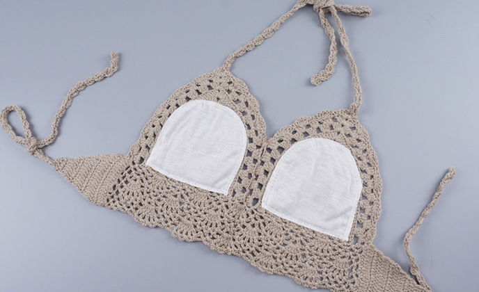 Hand Knitted Crochet Bikini Wrap Halter Swimsuit. Embrace artisan style, comfort, and versatility for a chic beach or po — photo 1