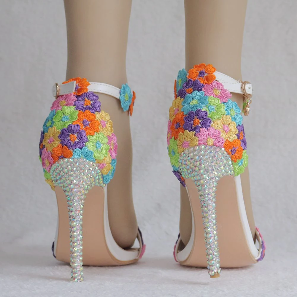 Title 16, Colorful High Heeled Sandals with Buckle, Stile...