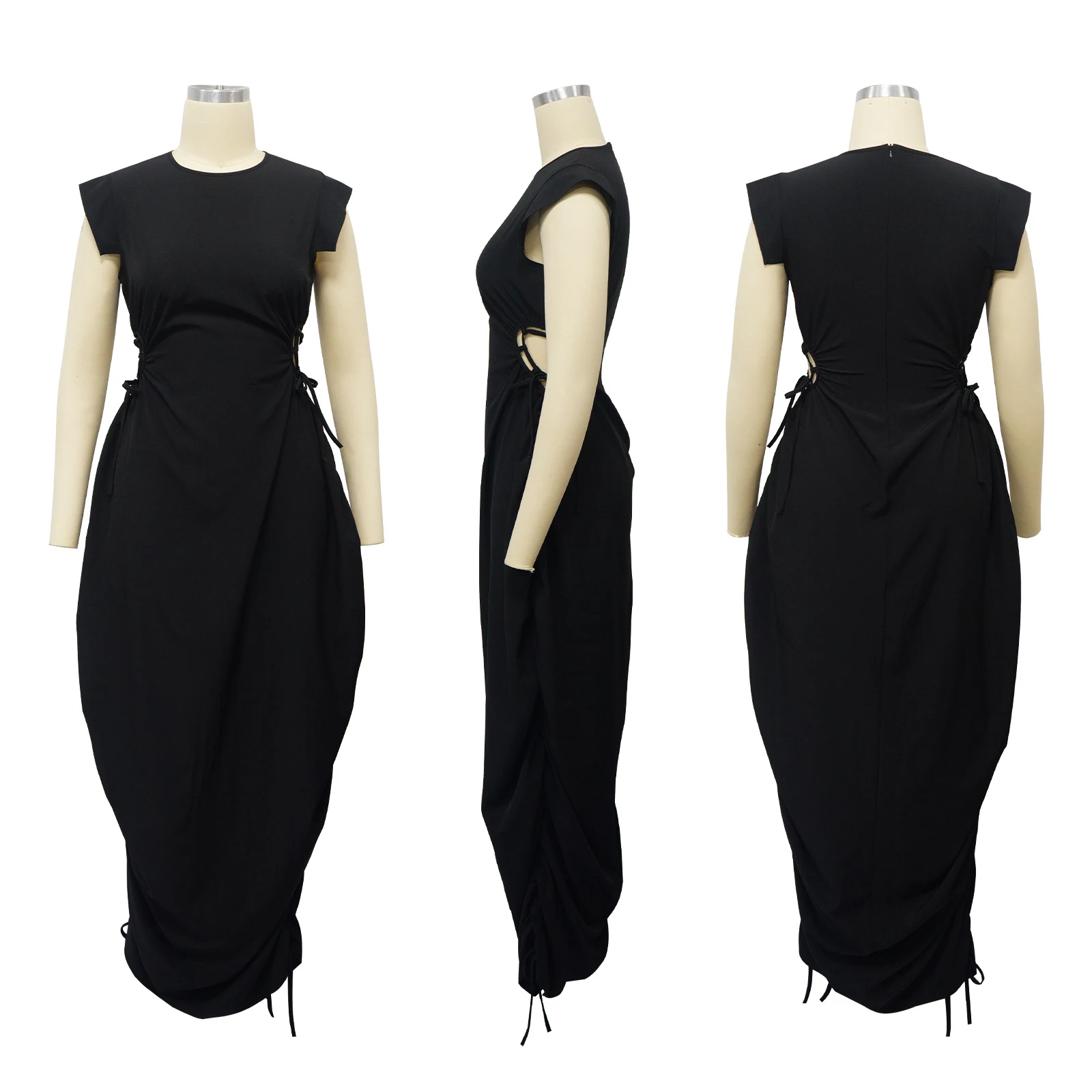 Title 11, Womens Clothing Round Neck Waist Trimming Bud ...