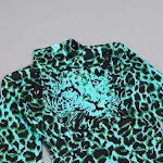 Women's Stand Collar Long Sleeve Split Fashion Leopard Dress — photo 8