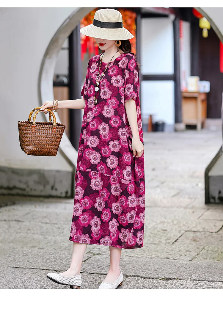 Title 9, Womens Casual Versatile Cotton and Linen Flora...