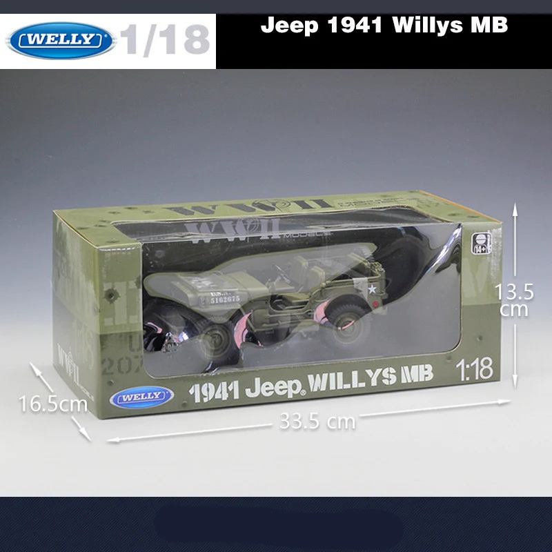 Jeep 1941 Willys MB Simulação Carro de Liga Brinquedo Reviva a história com este modelo realista. Perfeito para colecionadores e para brincar. — foto 2
