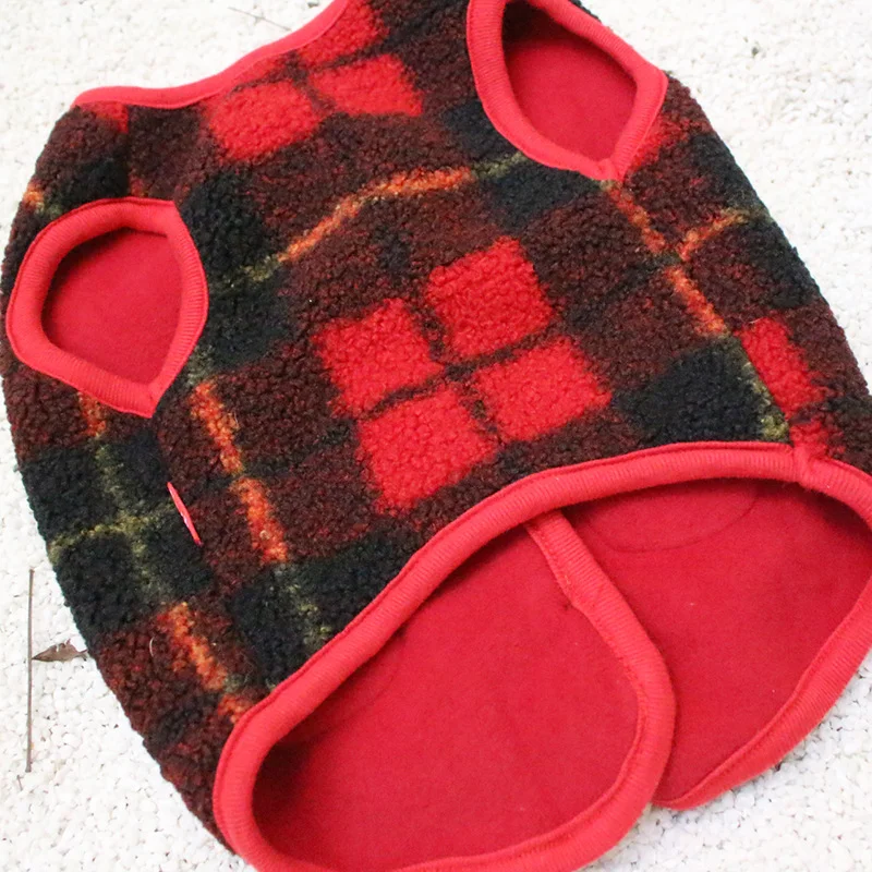 Title 7, French Red Checkered Vest Japanese Double Layer...