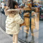 Giacca invernale ricamata per ragazze, lunghezza media, imbottita in cotone e piumino, spessa, calda e confortevole per l'inverno. — foto 11