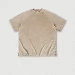 T-shirt da uomo con maniche corte divise raglan, tinto con cera e lavabile, perfetto per comfort e stile, facile da curare — foto 7