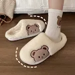 Women's Cute Home Plush Soft Soled Bear Warm Cotton Slippers, providing comfort and warmth for relaxing at home. — photo 5