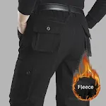 Heren casual fleece en dikke werkbroek, comfortabel en warm, ideaal voor dagelijks gebruik en werkzaamheden bij koud weer. — foto 2