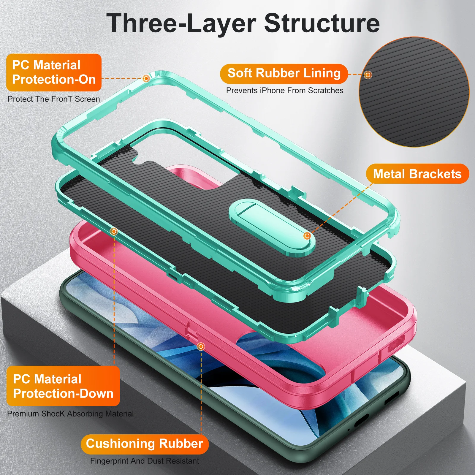 Title 8, Three-Proof Mobile Phone Case With Bracket Mini...