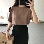 Dark Coffee Round Neck