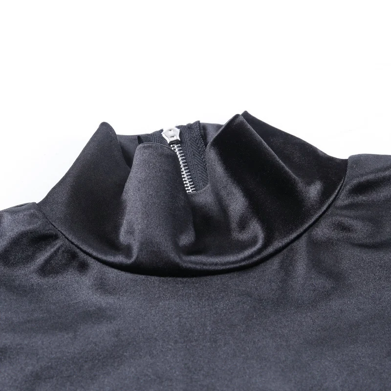Title 10, High neck back zip bodysuit