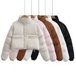 Cappotto corto in piumino corto con cerniera con colletto alla coreana Cappotto invernale in cotone termico — foto 17