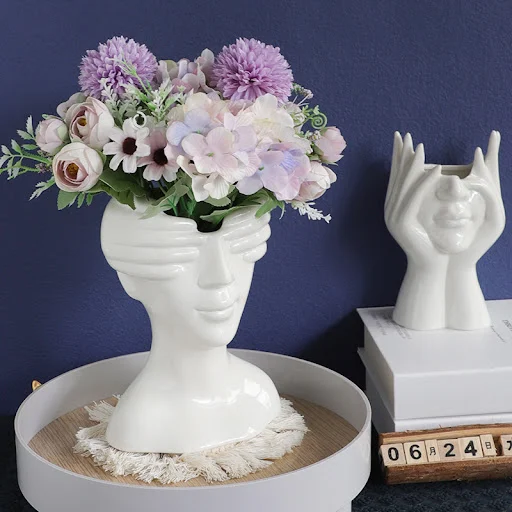 Title 3, Nordic Art Ceramic Vase for Living Room Tableto...