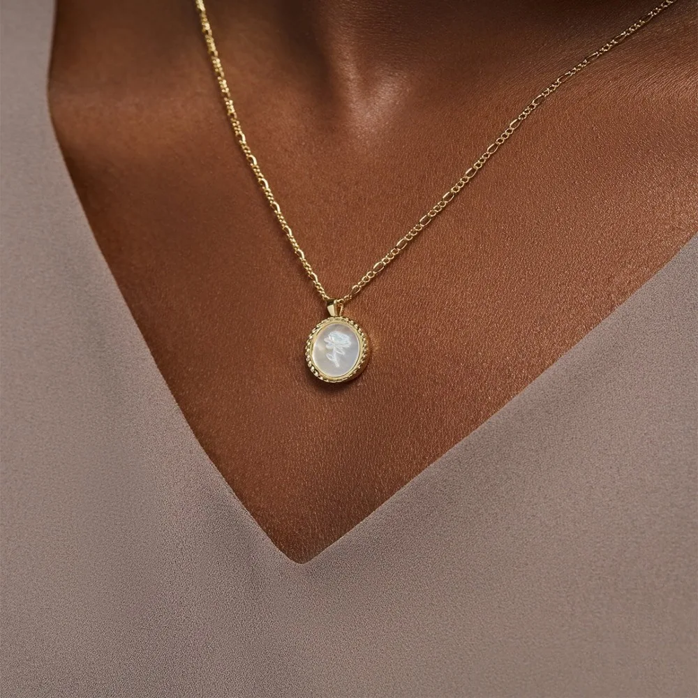 Colar S925 Oval Folheado a Prata com Rosa em Relevo, Joia Feminina Delicada, Presente Charmoso, Entrega Rápida — foto 11