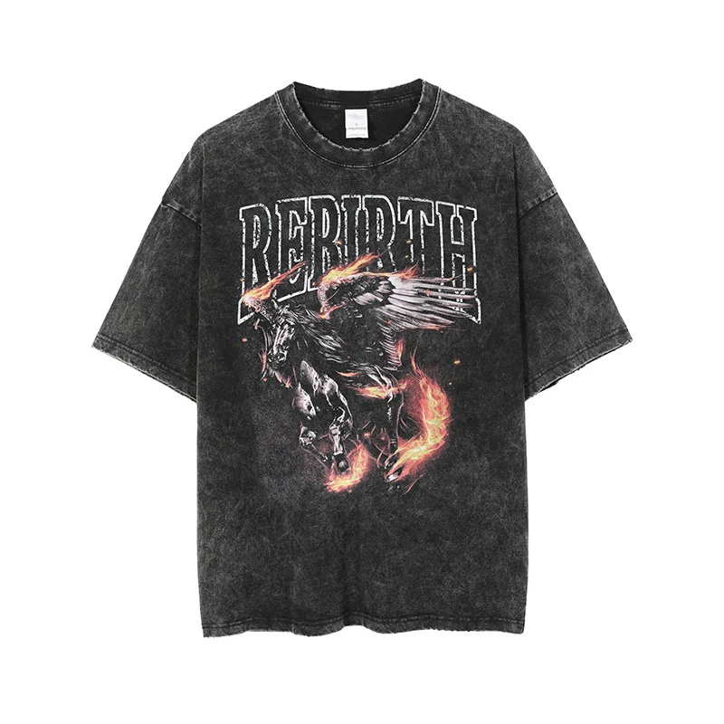 Fashion Wash Men's Short Sleeved Distressed T-Shirt for a relaxed style. Comfortable and stylish design, perfect for eve — photo 1