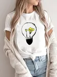 Cute Women's Flower Print Short-sleeved T-shirt — photo 3
