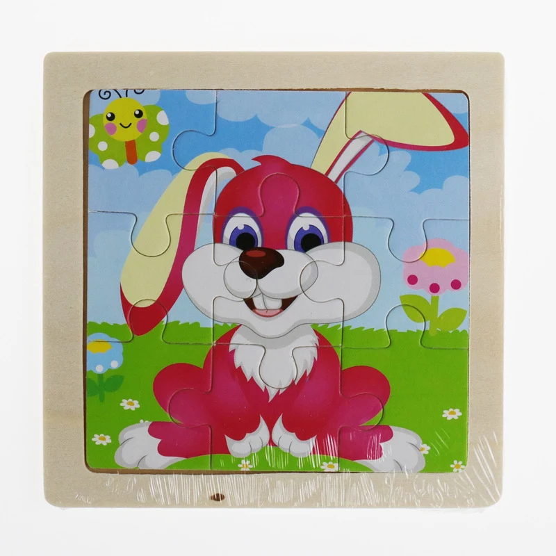 Children's 9-piece wooden animal 3D puzzle. Develops fine motor skills, encourages creativity and provides fun learning — photo 30