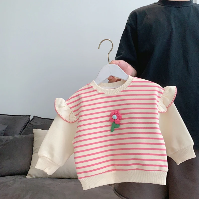 Suéter Infantil Pullover com Flores Camiseta Interior Top Leve e Confortável para Crianças Roupa Perfeita para Dias Frios e Escolares — foto 5