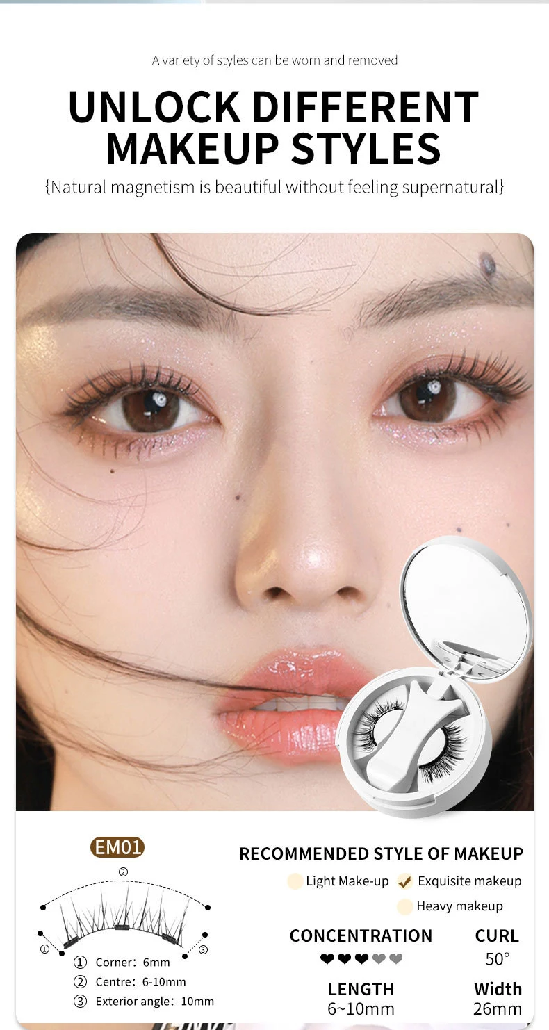 Title 14, Magnetic False Eyelashes with Integrated Storag...