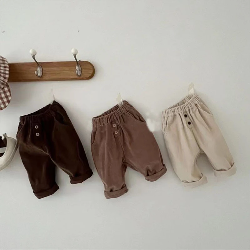 Calças Lisas Casuais Simples Infantis Conforto e Estilo para Crianças Perfeitas para Uso Diário e Brincadeiras Duráveis e Fáceis de Cuidar. — foto 5
