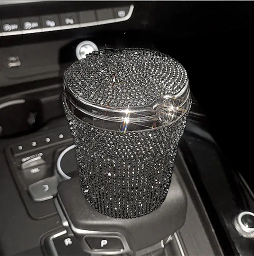 Title 10, Creative Covered Diamond Inlaid Car Ashtray. Ke...