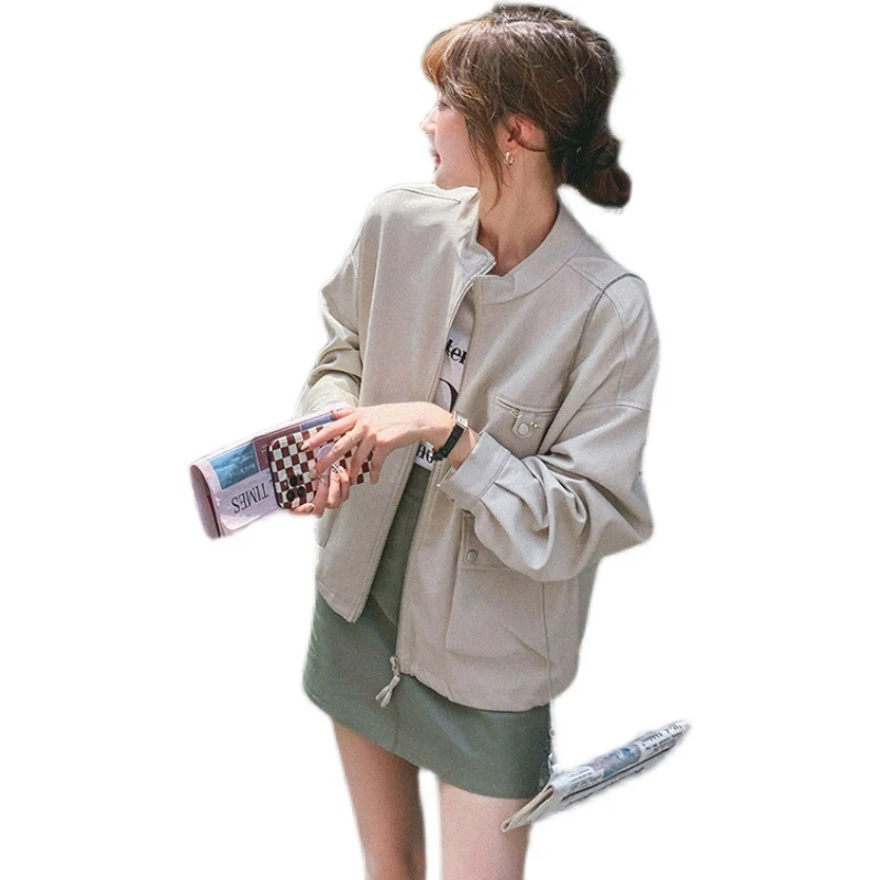 Title 4, Classic Retro Autumn Coat Lazy Wind PU Motorcyc...