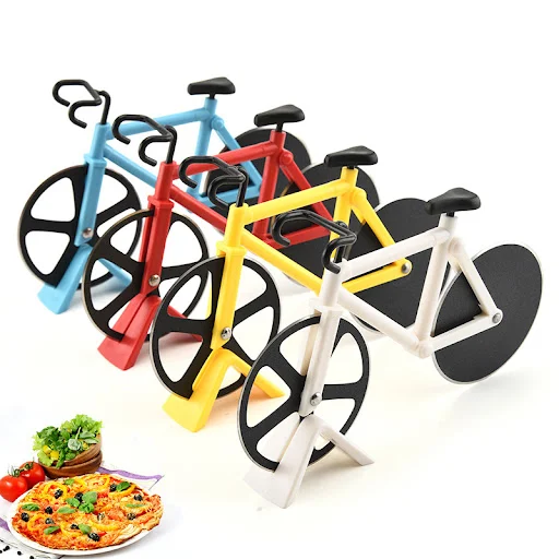 Title 6, Stainless Steel Pizza Cutter Bicycle Shape Whee...