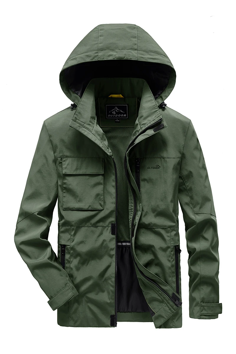 Title 6, Spring and Autumn Loose Outdoor Multi-pocket Wi...
