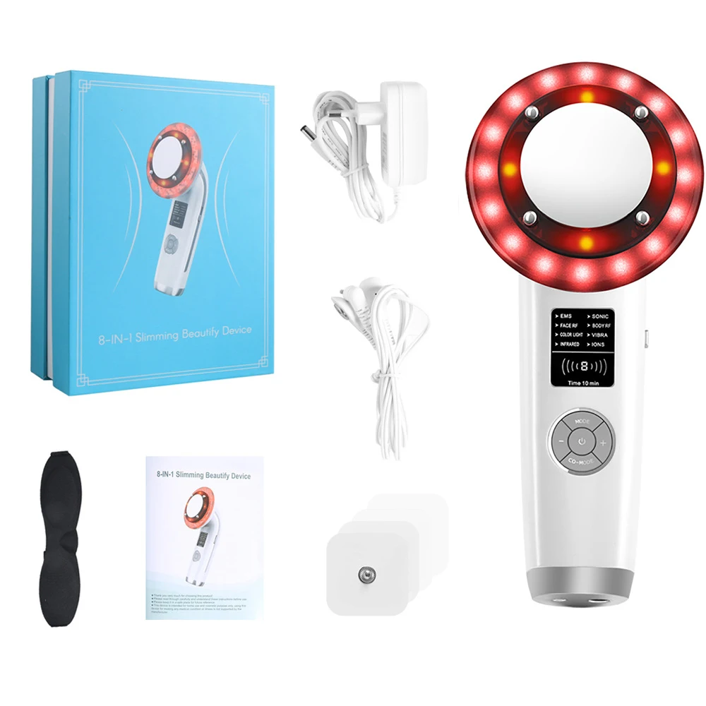Instrumento de beleza LED com luz colorida EMS Terapia física Vibração para modelar e rejuvenescer. Cuide do seu corpo em casa. — foto 10